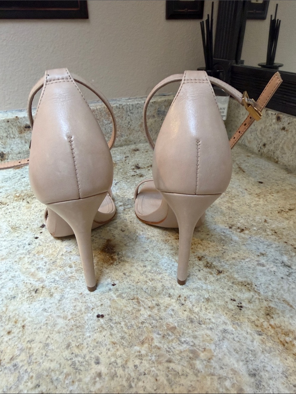 NEW Schutz Nude Ankle-Strap Stiletto Sandals Cadey Lee 8 - Picture 5 of 11